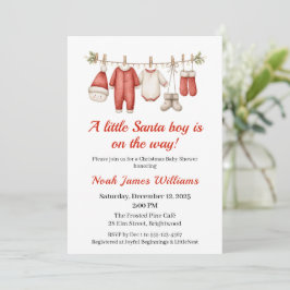 Baby Shower Boy | inbjudan till Santa Baby