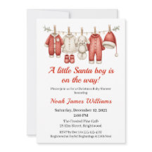 Baby Shower Boy | inbjudan till Santa Baby