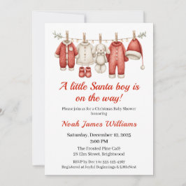 Baby Shower Boy | inbjudan till Santa Baby