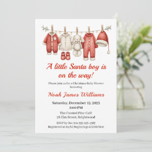 Baby Shower Boy inbjudan till Santa Baby