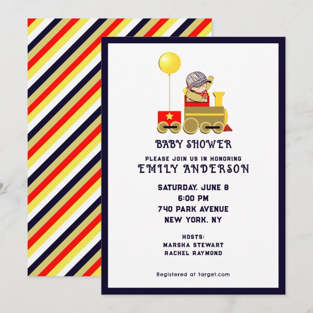 Baby Shower Boy Inbjudningar (Fram/baksida)
