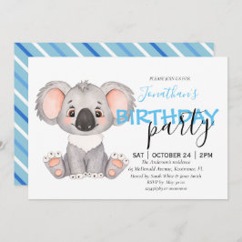 Baby Shower Boy Koala-inbjudan Meddelande