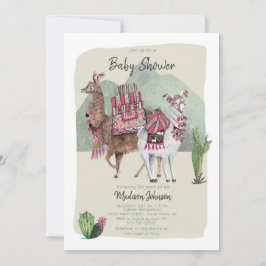 Baby Shower Boy | Llamas & Cactus | Inbjudan