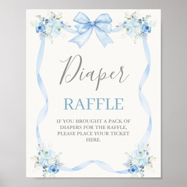 Baby Shower Boy med båge Poster (Framsidan)