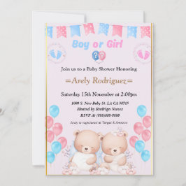 Baby shower boy or girl invitation inbjudningar