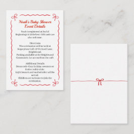 Baby Shower Boy | Santa Baby Red & White Tilläggskort