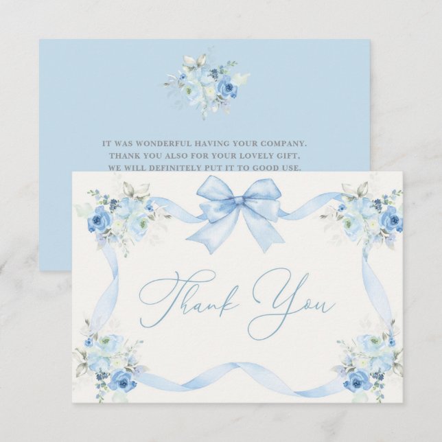 Baby Shower Boy, tack för ditt kort med buggor (Fram/baksida)