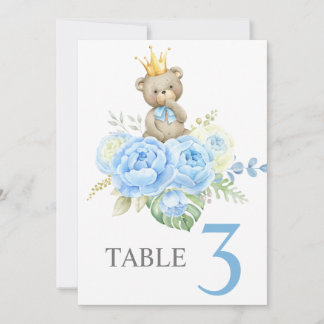 Baby Shower Boy Teddy BearTable-tecken Inbjudningar
