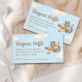 Baby Shower Boy with Cute Flying Teddy Bear Tilläggskort