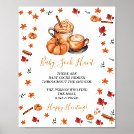 Baby Shower Breumpkin Spice Baby Sock Hunt Poster
