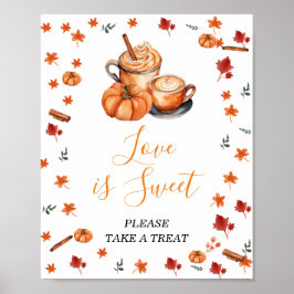Baby Shower Brewing Pumpkin Spice Kärlek är Sweet Poster