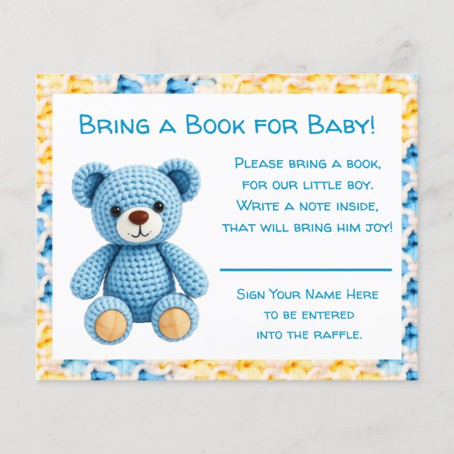 Baby Shower Bring a Book for Baby Flygblad (Framsidan)