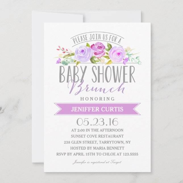 Baby Shower Brunch | Baby Shower Inbjudningar (Framsida)