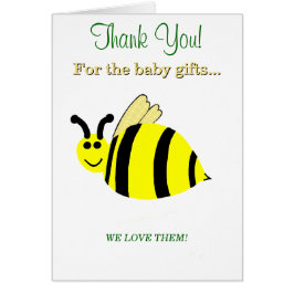 Baby Shower Bumble Bee Thank You OBS Kort