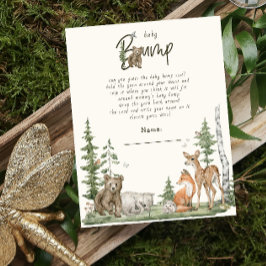 Baby Shower Bump Game Gender Neutral Woodland Tilläggskort