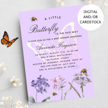 Baby Shower Butterfly wildblomme lila Girl