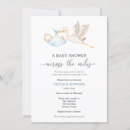 Baby Shower by Mail Blue Stork Inbjudningar