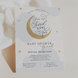 Baby Shower by Mail Blue Twinkle Star and Måne Inbjudningar