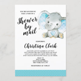 Baby Shower by Mail Boy Elephant Blue Inbjudningar