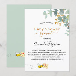 Baby Shower by mail eucalyptus greenery mamma to b Inbjudningar