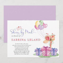 Baby Shower by Mail för vit vattenfärg-postlåda me Inbjudningar