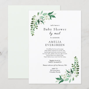 Baby Shower by Mail Greenery-inbjudan Inbjudningar