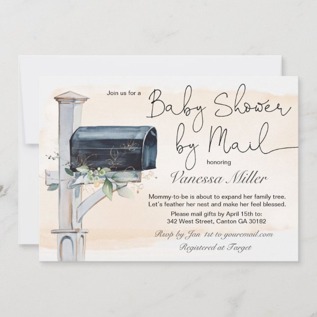 Baby Shower by Mail-inbjudan Inbjudningar (Framsida)