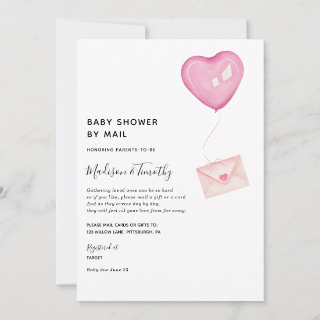 Baby Shower by Mail-inbjudan Inbjudningar (Framsida)