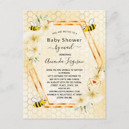 Baby Shower by mail mamma to be gult blommigt Vykort