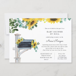 Baby Shower by Mail Sunblommor in Mailbox Inbjudningar