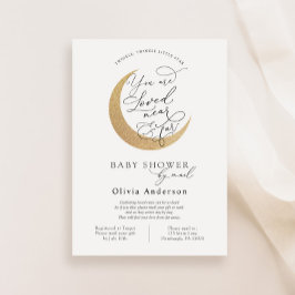 Baby Shower by Mail Twinkle Star and Måne Inbjudningar