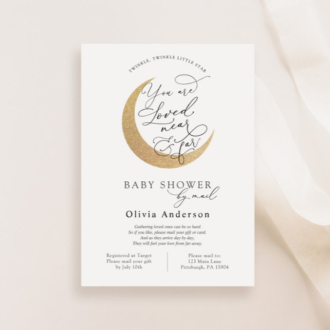 Baby Shower by Mail Twinkle Star and Måne Inbjudningar (Skapare uppladdad)