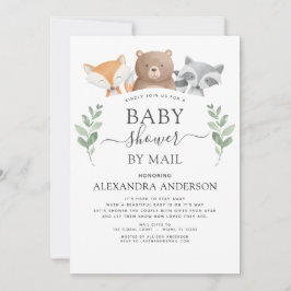 Baby Shower by Mail Woodland Eucalyptus Greenery Inbjudningar