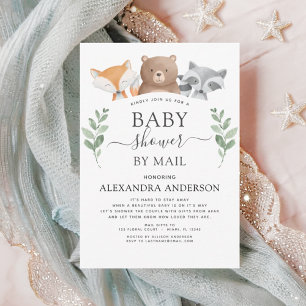 Baby Shower by Mail Woodland Eucalyptus Greenery Inbjudningar
