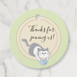 Baby Shower Bygger en Bibliotek Blue Gåvor Etiketter