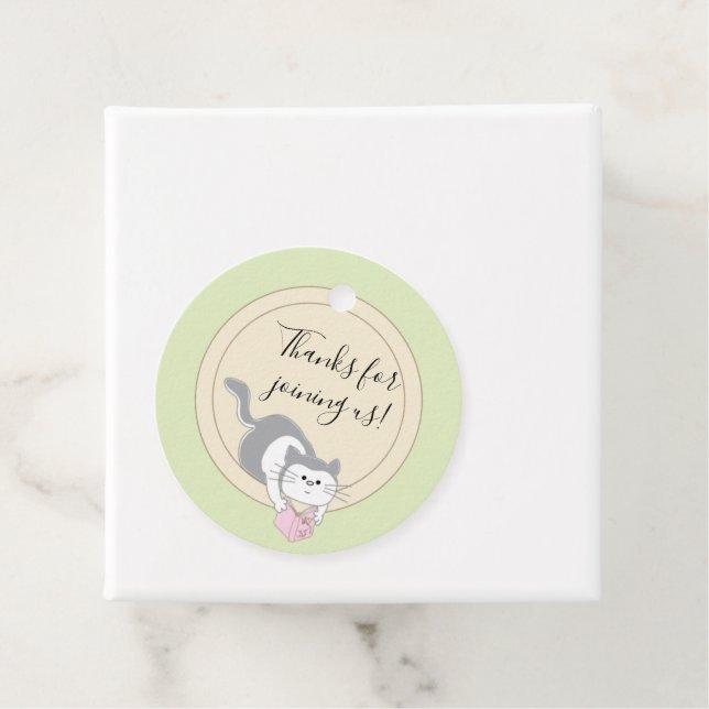 Baby Shower Bygger en Bibliotek Rosa Gåvor Etiketter (På plats)