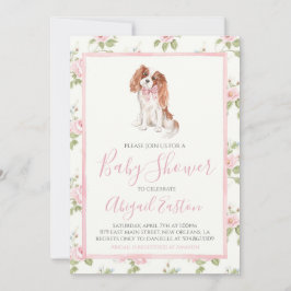 Baby Shower Cavalier Puppy Hund Inbjudningar