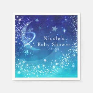 Baby Shower Celestial Moon Sparkel Himmel Anpassad Pappersservett