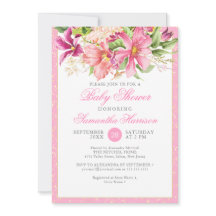 Baby Shower Chic Flowers Bouquet Rosa Cute