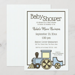 Baby Shower Choo Choo Tåg Inbjudningar