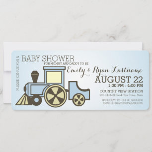 Baby Shower Choo Choo Tåg Inbjudningar