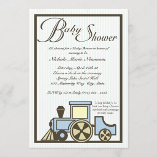 Baby Shower Choo Choo Tåg Inbjudningar