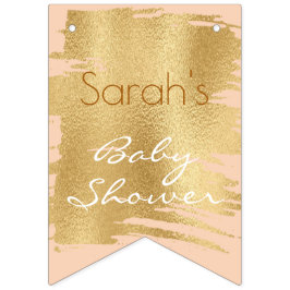 Baby Shower Classic Rosa/Guld Swallowtail Banner Vimplar