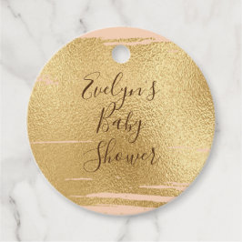 Baby Shower Classic Rosa och Guld Gåvor Etiketter