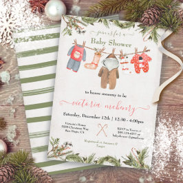 Baby Shower Clothesline Inbjudningar