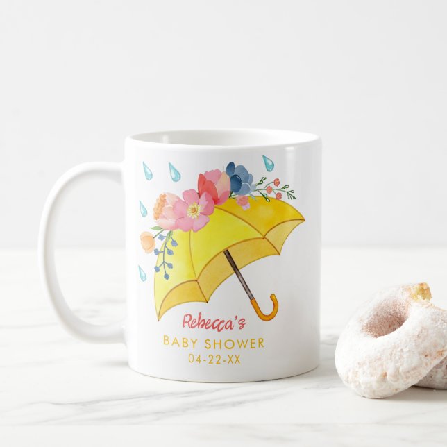 Baby Shower Coffee Mugg - A, Whimsical Vår Blommig (Med munk)