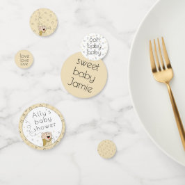 Baby Shower Confetti Baby Stars Guld och Cream