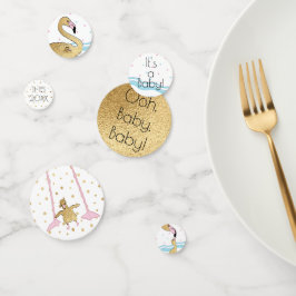 Baby Shower Confetti Guld Mamma N Baby Flamingo