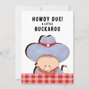 Baby Shower Cowboy Inbjudningar
