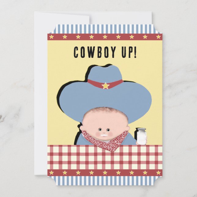 Baby Shower Cowboy Inbjudningar (Framsida)